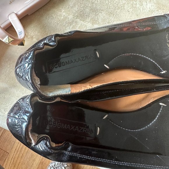 BCBG Black Open Toe Rock Stud Flats - Picture 6 of 8